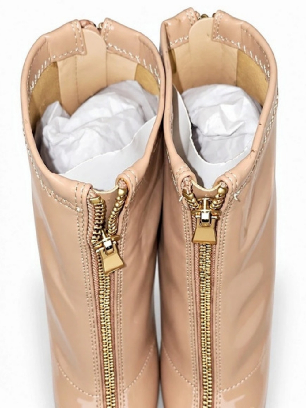 New Pointed-Toe Patent Ankle Boots in Pink/Beige - Picture 4 of 6